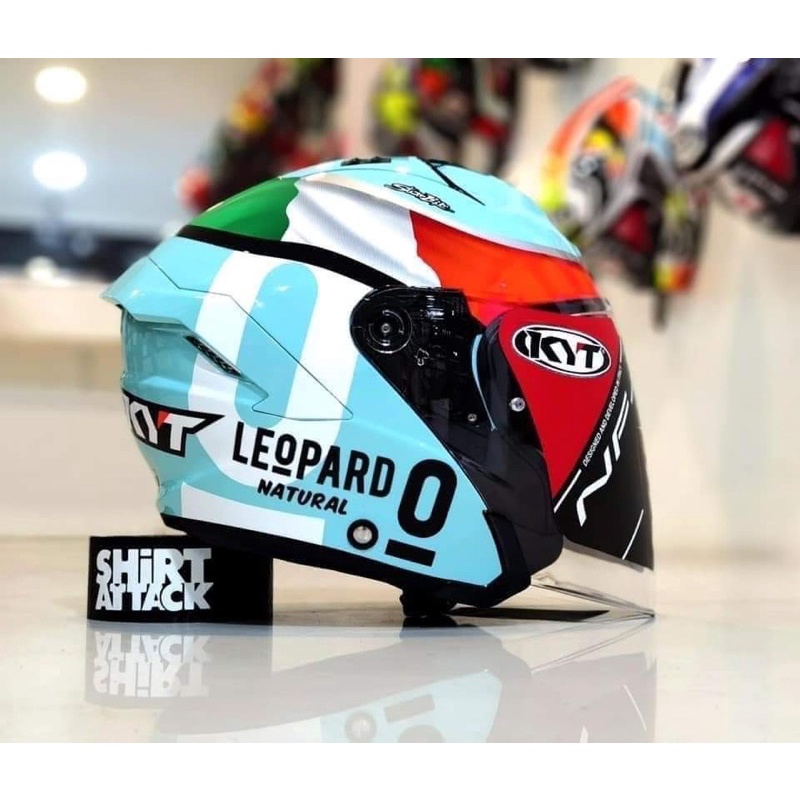 Leopard open hot sale face helmet