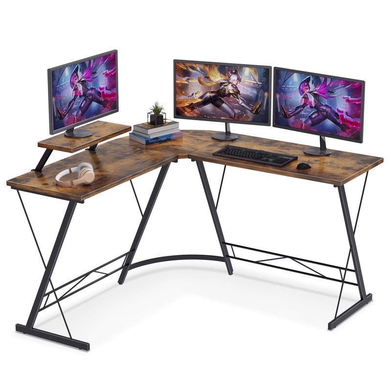 L-Shaped Corner Desk Computer Gaming Desk PC Table Study table | Shopee ...