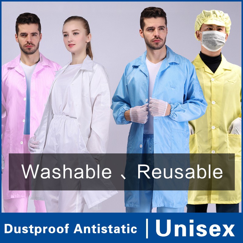 PPE Jacket Reusable Lab Gown Washable with Cap Anti Static ppe Esd