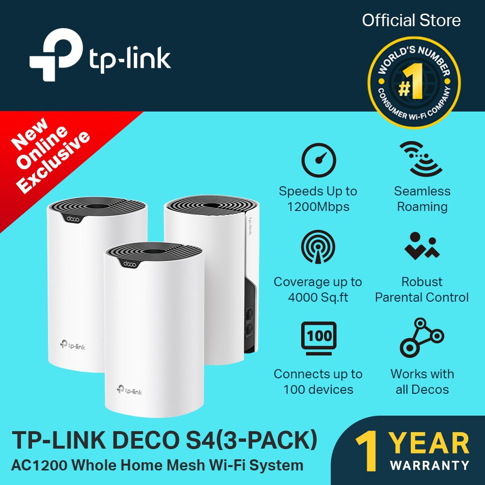 TP-Link Deco S4 AC1200 Whole Home Dual-Band Mesh DECO S4(2-PACK)