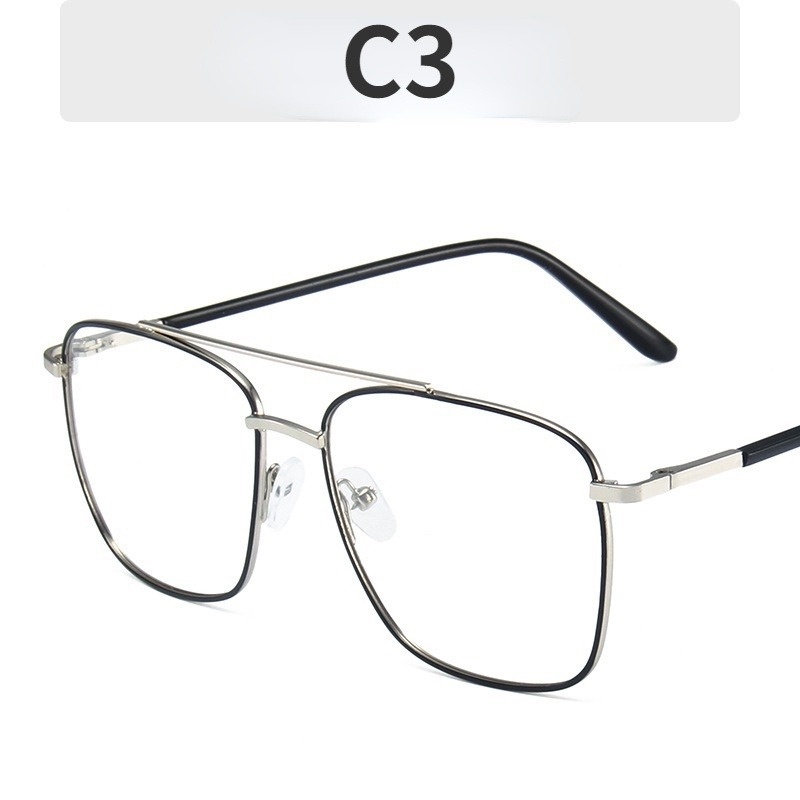 Jiuerba New Fashion Metal Square Glasses Fashion Retro Double Beam