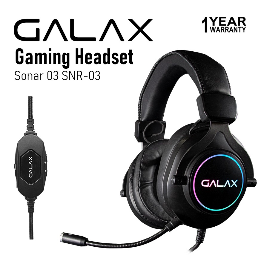 GALAX SONAR-03 Gaming Headset USB 7.1 Channel RGB SNR-03 HGS035CSRGBB0 ...