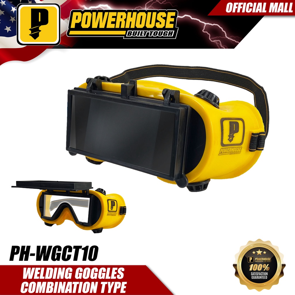 POWERHOUSE USA Industrial Heavy Duty Safety Welding Goggles 2 In 1 Flip ...