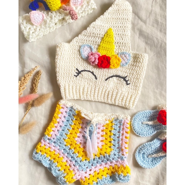 Crochet Unicorn Inspired Costume Set yourstyle