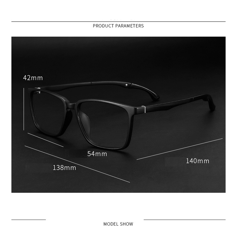 HEVIA TR90 Glasses Frame Men's Comfortable Full Frame Big Face Ultra Light Glasses Frame Elastic
