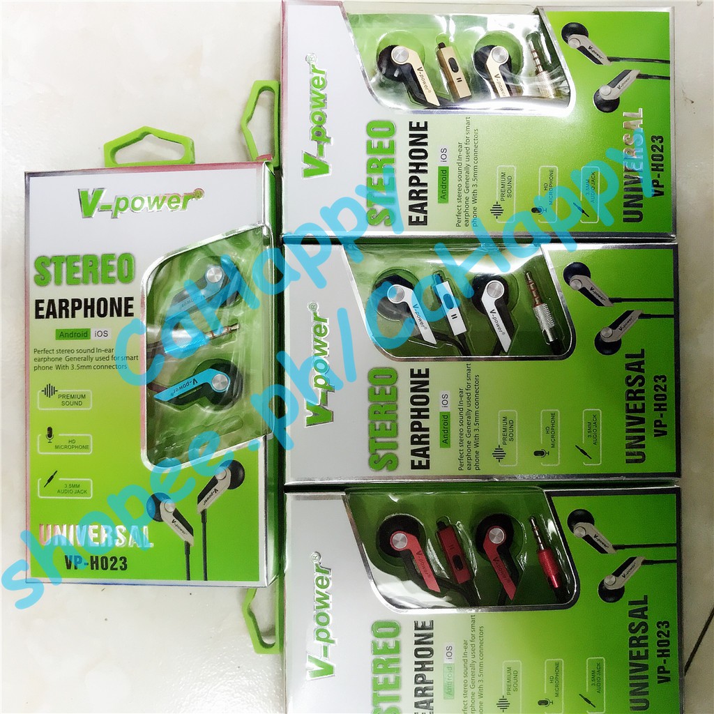 V-Power vp-h023 Universal Stereo Earphone In-ear earphone with built in ...