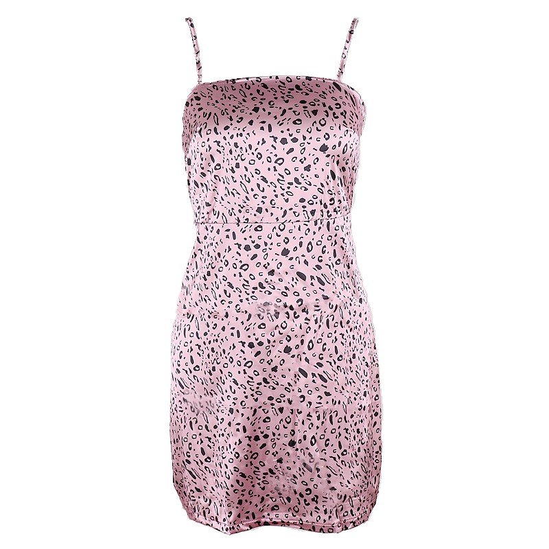 ready in stock Blackpink jennie vintage Sexy Pink Leopard Cami Slip Dresses Shopee Philippines