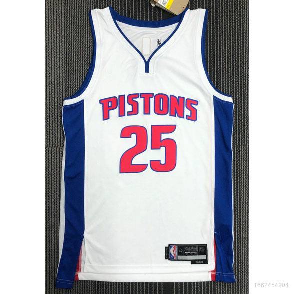 New 75th City Edition NBA Jersey Detroit Pistons No.25 ROSE white ...