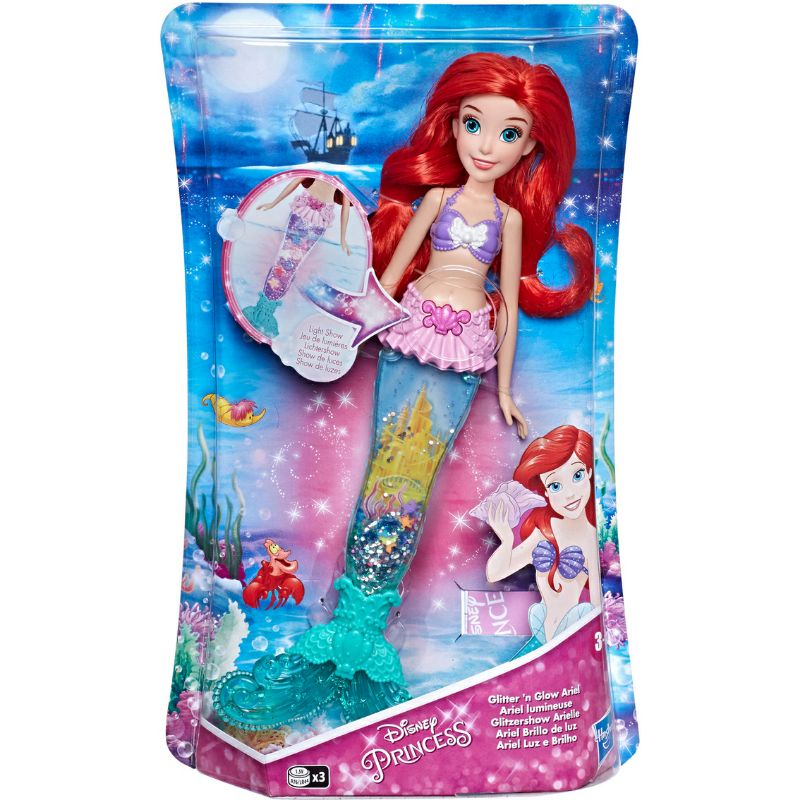 Disney Princess Glitter 'n Glow Ariel Doll with Lights | Shopee Philippines