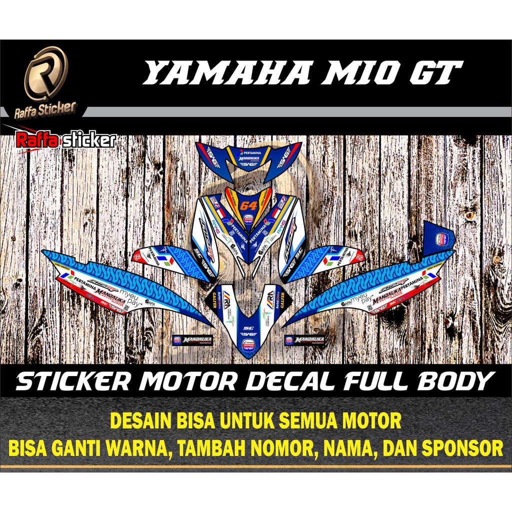 Sticker DECAL FULL BODY YAMAHA MIO GT LIVERY MANDALIKA RACING TEAM SAG ...