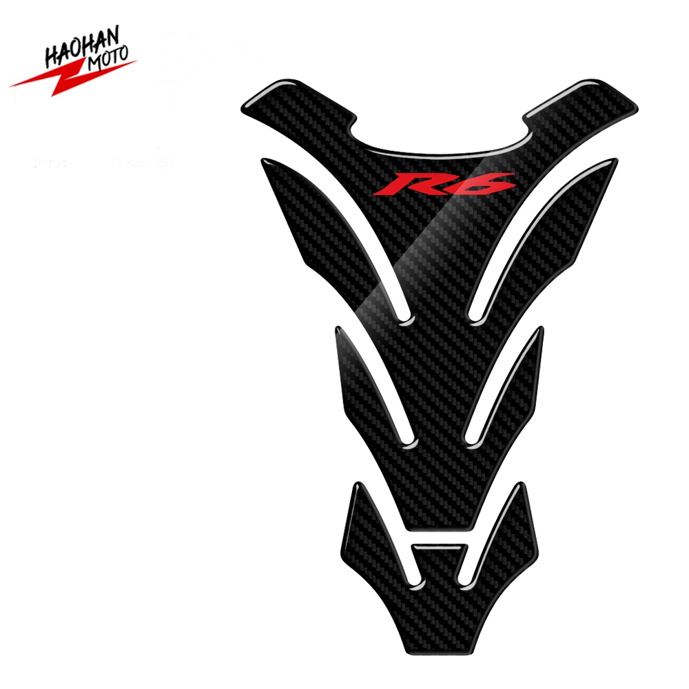 For Yamaha YZF-R6 R6 Tankpad Decals 3D Carbon-Look Motorcycle Tank Pad ...
