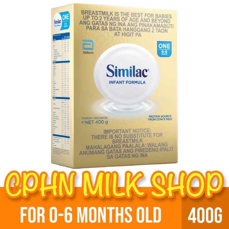 Similac 400g for 0-6 Months Old Infant Formula Shopee Philippines