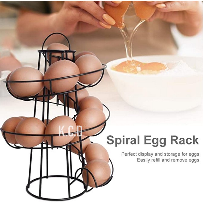 Egg Skelter Spiral Design Metal Egg Rack Egg Dispenser Modern Egg ...