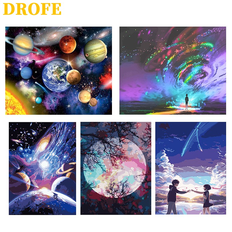 DROFE 40x50cm Dream Collection Paint By Numbers Kit Wall Art Painting ...