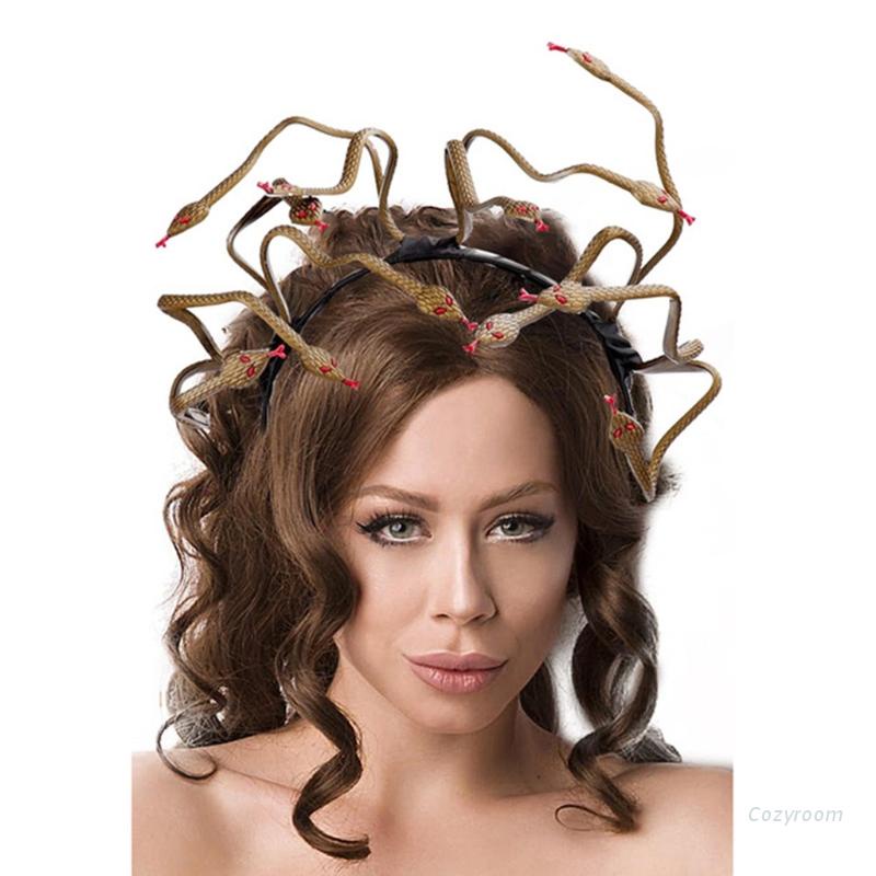 Cozy Medusa Cosplay Costume Halloween Novelty Headdress Snake Shape