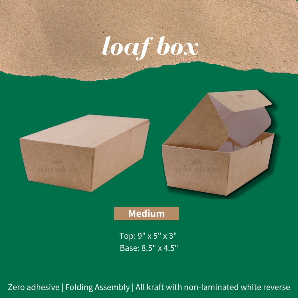 [10pcs] Kraft Loaf Box / Food Packaging / Takeout Box (Eco Friendly