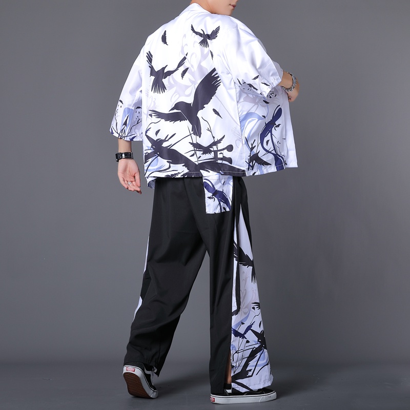 S-3XL Harajuku style Men's Japanese Kimono unisex Kimono bathrobe Tokyo ...