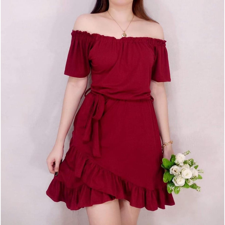 Shopee off shoulder store dress