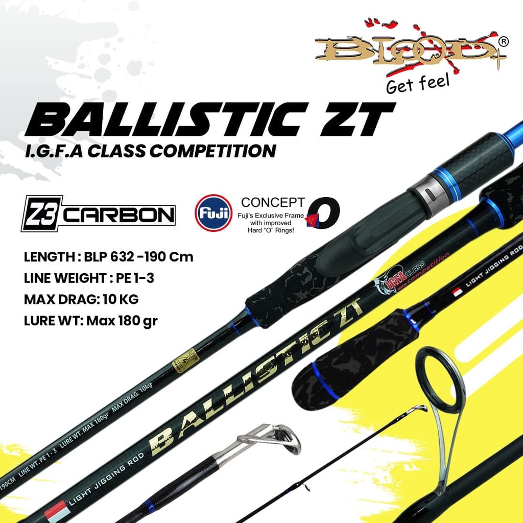 Rod BLOOD BALLISTIC LIGHT JIGGING 632 / 190cm | Shopee Philippines