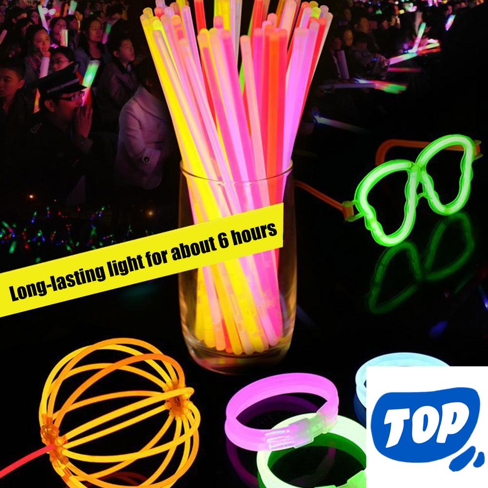 Cod♨♙100 Pcs Party Fluorescence Light Glow Sticks Bracelets Necklaces 