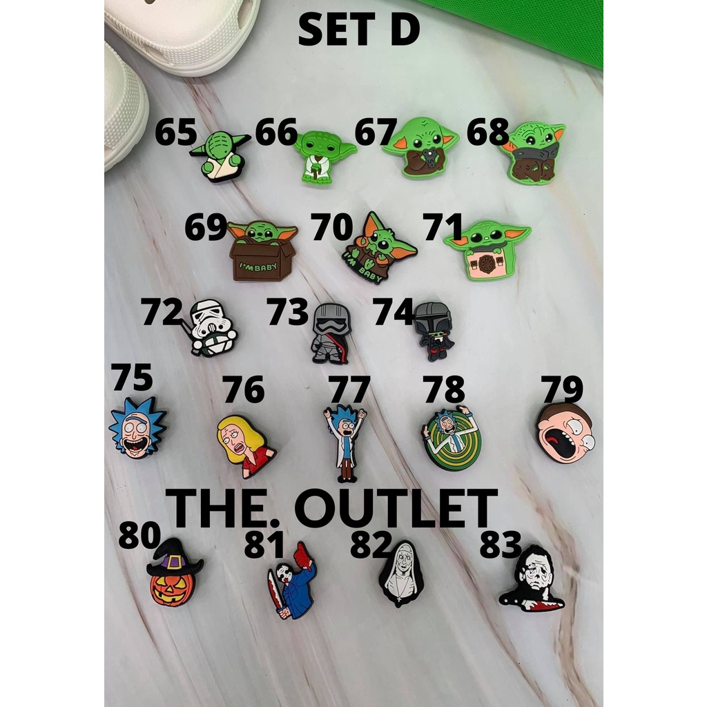 STAR WARS, RICK AND MORTY &HALLOWEEN Crocs Jibbitz charm for adults and