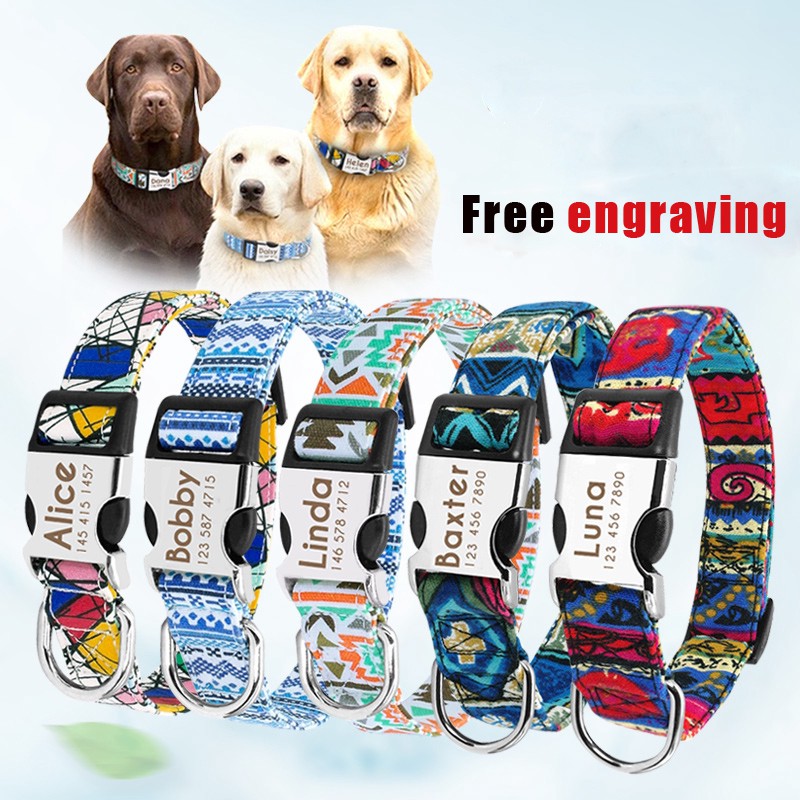 custom-made golden dog collar lettering Labrador golden fur guard ...