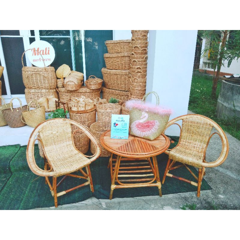 Real Rattan Tables And Chairs Home Decor Decorate The Shop In The ...