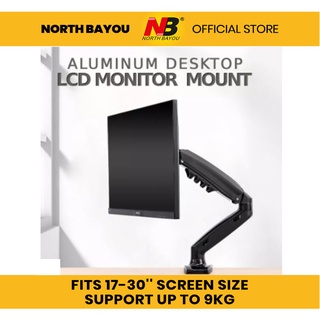 NB North Bayou F80 Gas-Strut Full Motion Swivel 17-30 Desk Mount Monitor  Arm