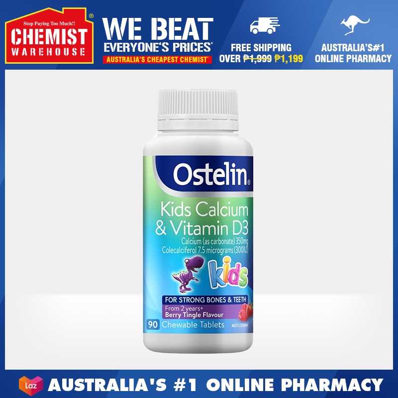 &Ostelin Vitamin D and Calcium Kids Chewable 90 Tablets Maintain Strong Bone & Teeth [Chemist