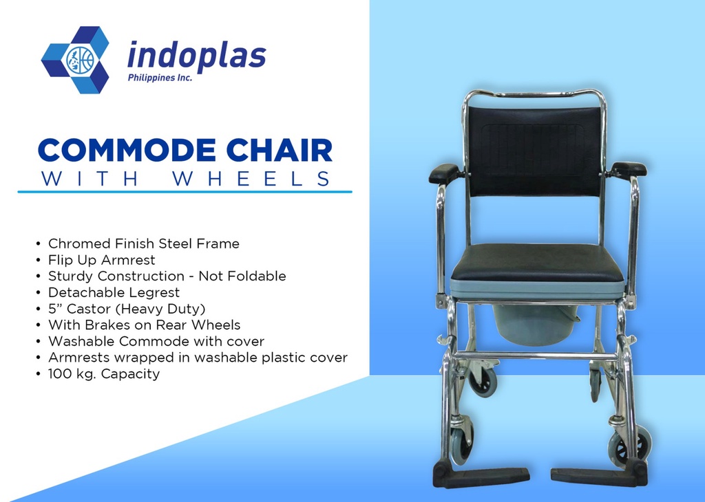 Indoplas Commode Chair with Wheels | Shopee Philippines