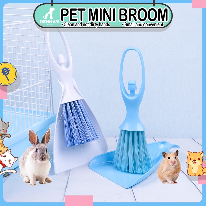 Renna's Pet Mini Dustpan Broom Hamster Broom For Hamster Dog Poop