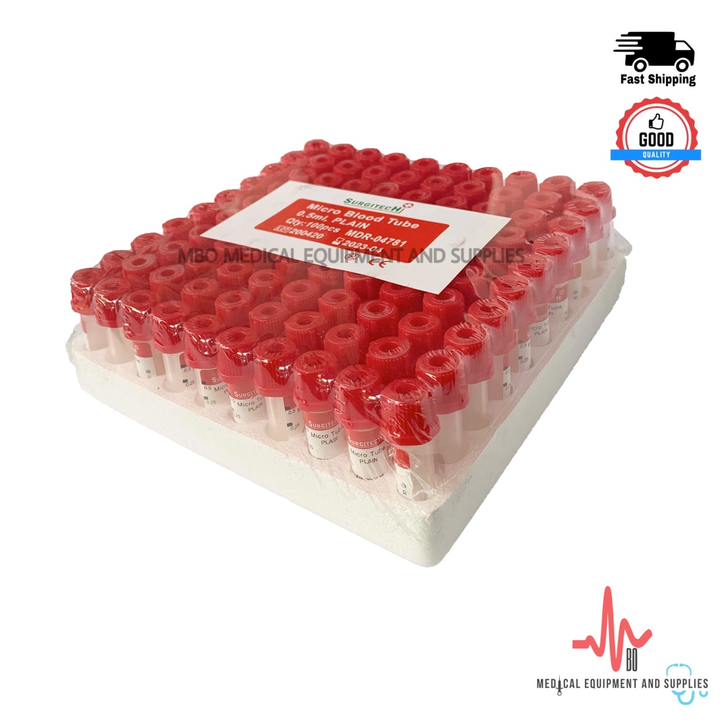 Micro Blood Tubes Microtainer Tubes Plain Red Top 0.5mL Shopee