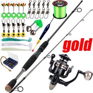 Spinning Rod and Reel Combos Carbon 2 Section Fishing Rod with Reel Combo  Saltwater Freshwater