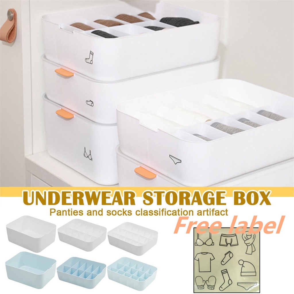 Underwear Bra Storage Box With Cover Bras Socks Panties 3In1 Drawer