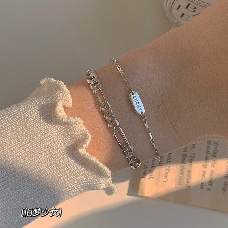 Vintage Simple Unique Lucky Brand Silver Bracelet Shopee Philippines
