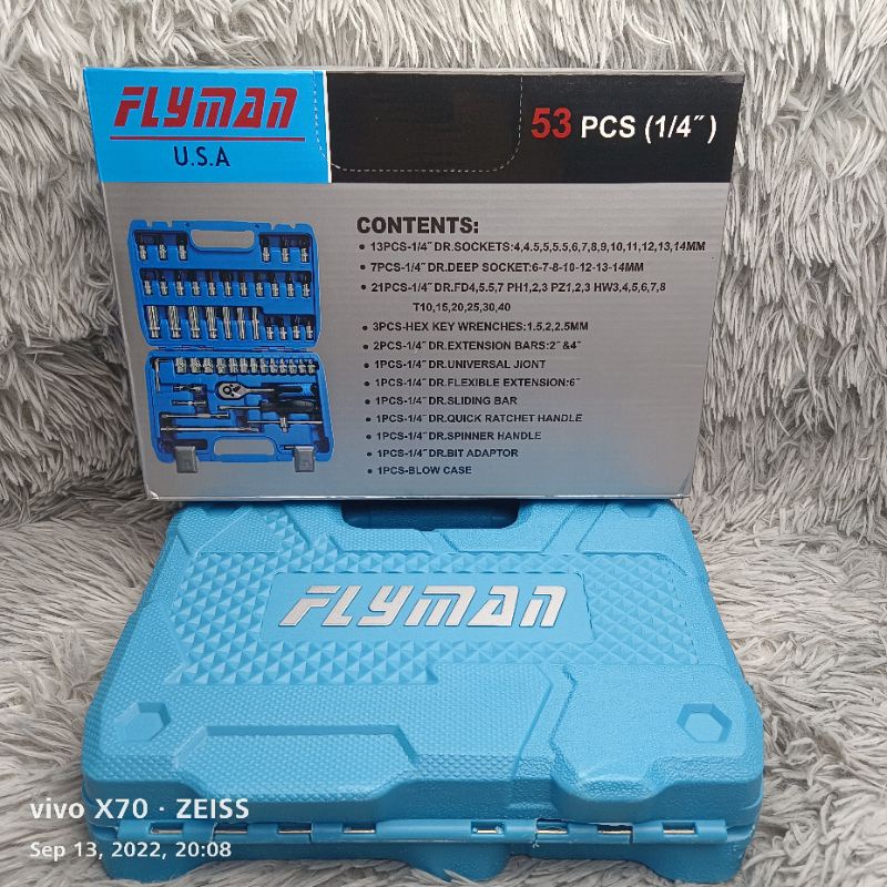 Flyman 53pcs Socket Set 1/4 drive heavy duty Flyman Original Tools ...