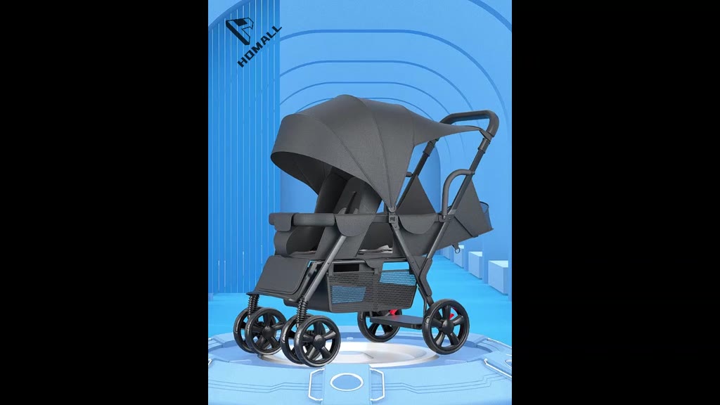 Baby Twin Stroller Tandem Double Baby Stroller Push Chair Foldable ...