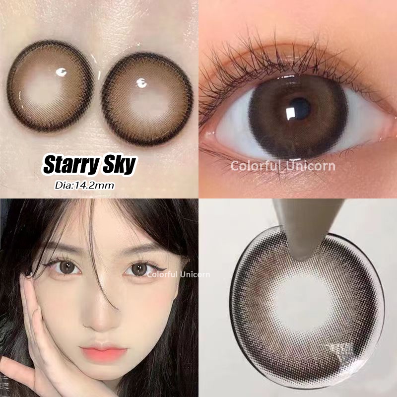 【Buy 2 Get 1 Gift 】Colorhunter 2 PCS Contact Lens Starry Sky Yearly Use ...