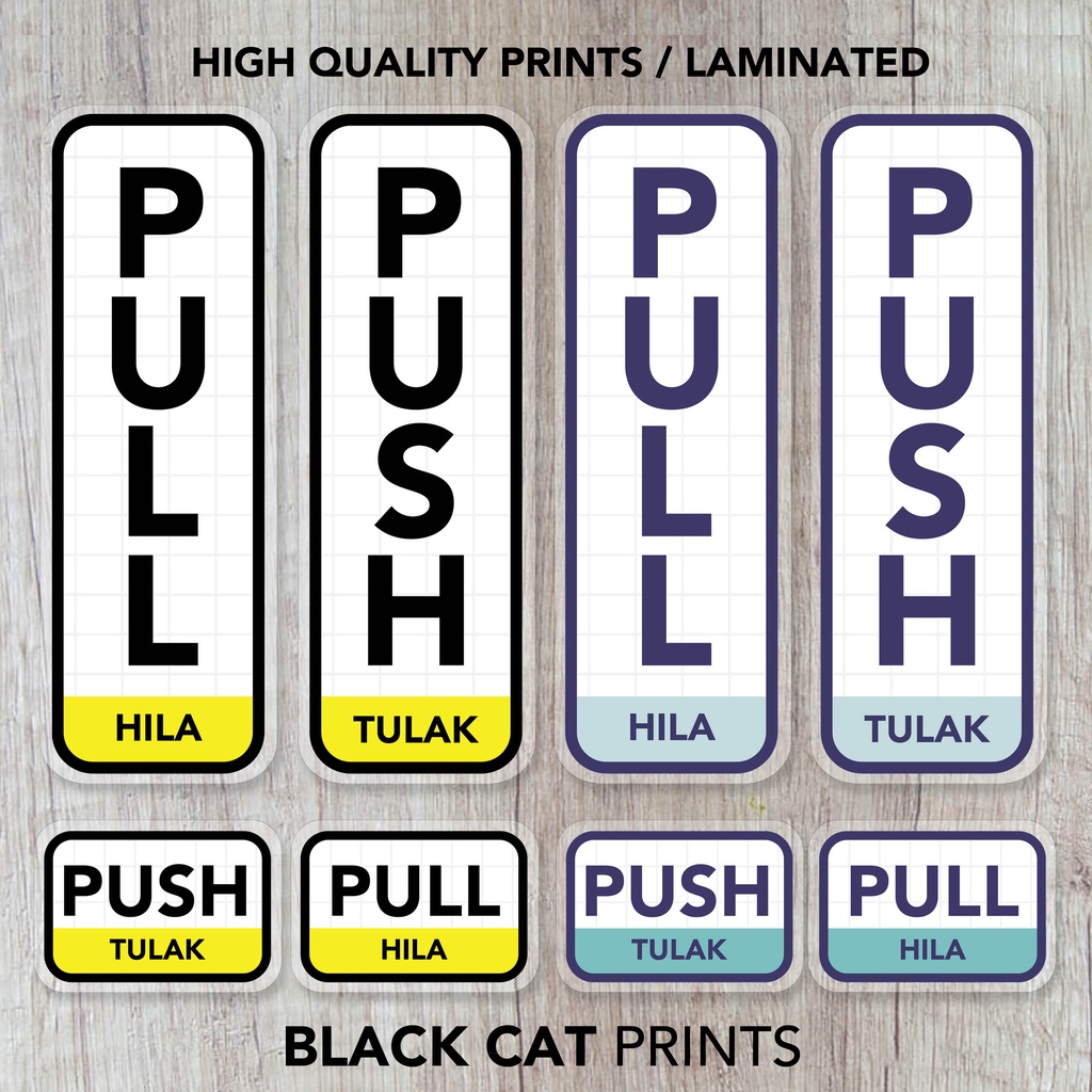 Push and Pull Sign Laminated Signage Sign Board Shopee Philippines