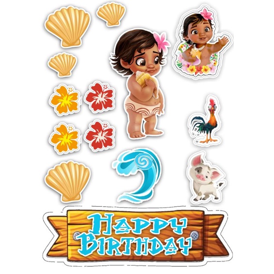 BABY MOANA CAKE TOPPER SET | Shopee Philippines