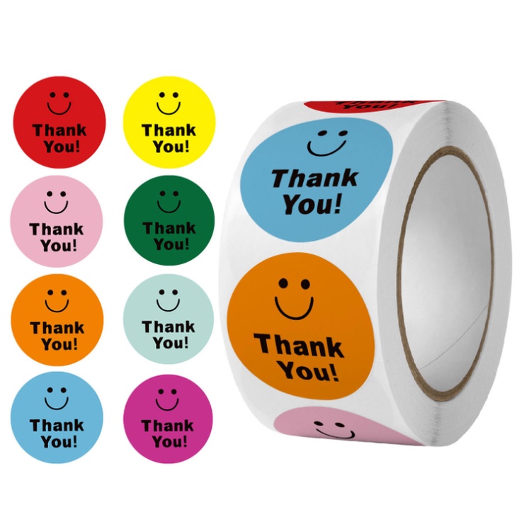 Adhesive Paper Label Sticker Printing Smile Sticker Colorful Label ...