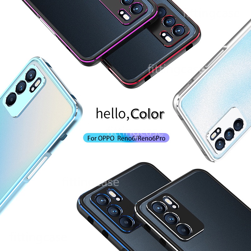 Free Gift 】 For OPPO Reno 6 Pro Metal Bumper Case Reno6 Reno5 5G ...