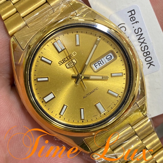 Seiko 5 hot sale gold snxs80k