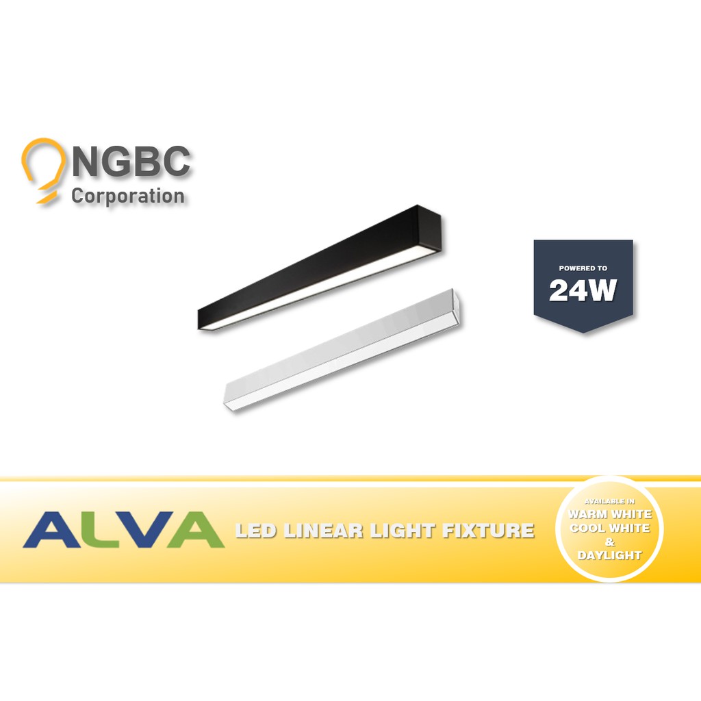 ALVA LED LINEAR LIGHT FIXTURE 24W | Shopee Philippines