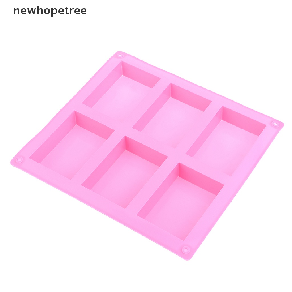 NTPH 6 Cavity Square Plain Soaps Mold Rectangle DIY Handmade Soap Form