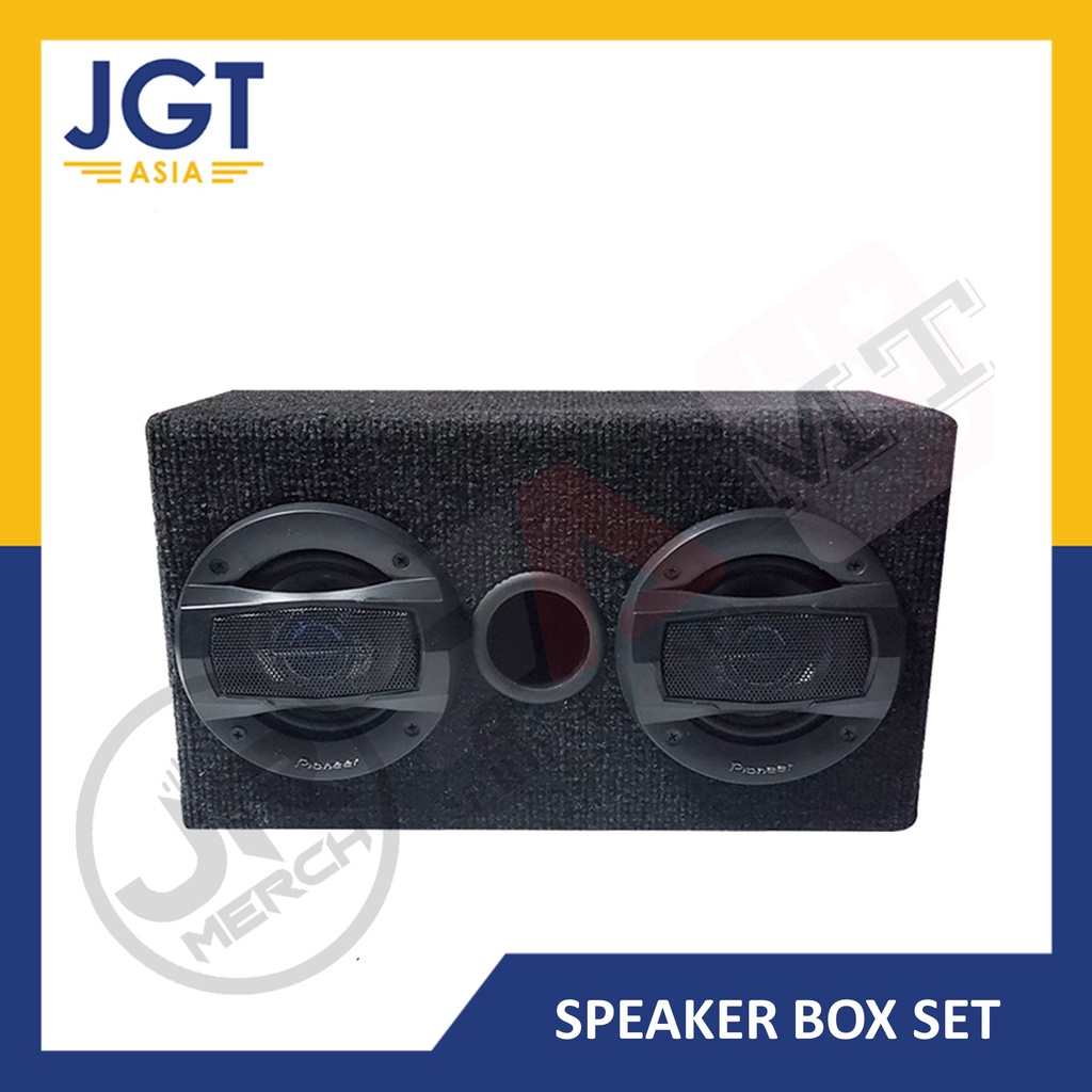 (PSB24) 4" 2 way 200 watts Car Speaker with Carpeted Speaker Box SET