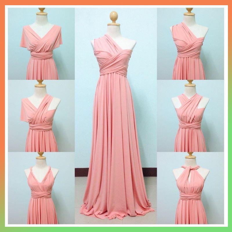 Available】CORAL PEACH INFINITY BRIDESMAID MAID OF HONOR ENTOURAGE