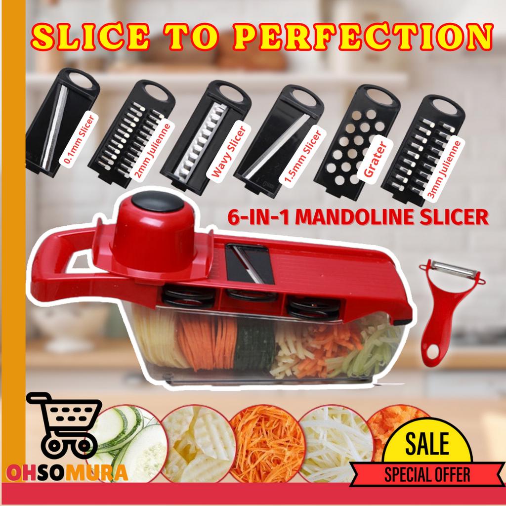 Premium 6 in 1 Mandoline Slicer Cutter Blade Kitchenware Fruits & vegetables Slicer Peeler
