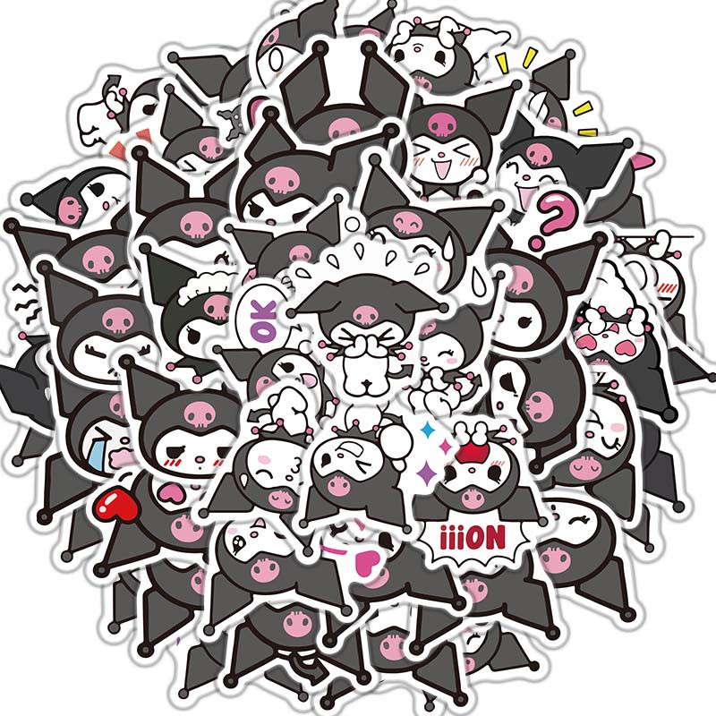 100pcs Kuromi Stickers My Melody Lovely Anime Stickers For Graffiti