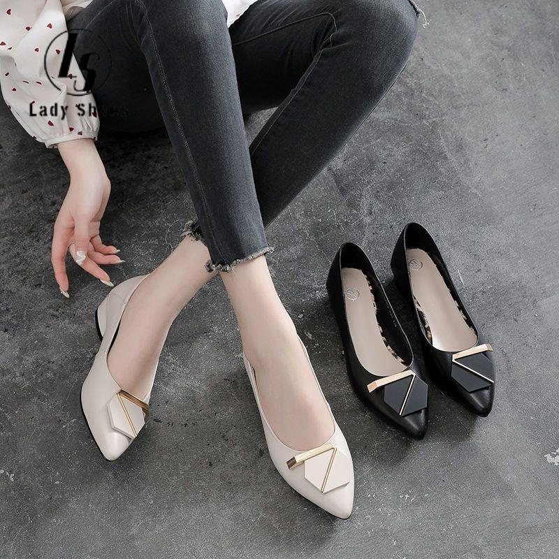 Close shoes with heels doll women Pointed Toe True soft leather single ...
